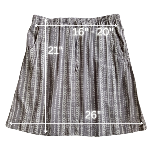 EDDIE BAUER Skirt Grey Pattern Lightweight with Pockets - Picture 8 of 8